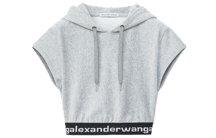 Order (W) 亞歷山大王 FW21 灰色燈芯絨短袖連帽衫 4CC1201106-030