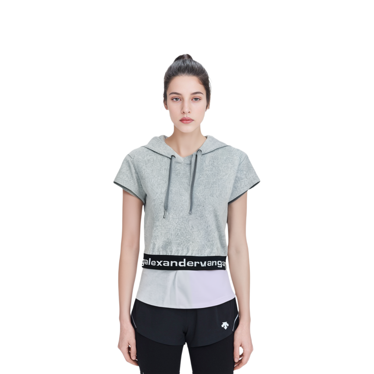 Purchase (W) 亞歷山大王 FW21 灰色燈芯絨短袖連帽衫 4CC1201106-030