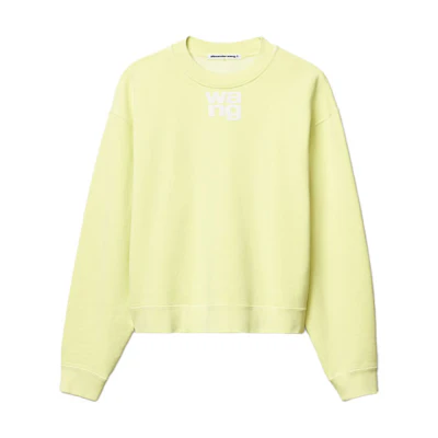 (Women) Alexander Wang FW21 Structured Knit Crewneck Sweatshirt Women’s Pale Yellow 4CC3211258-733