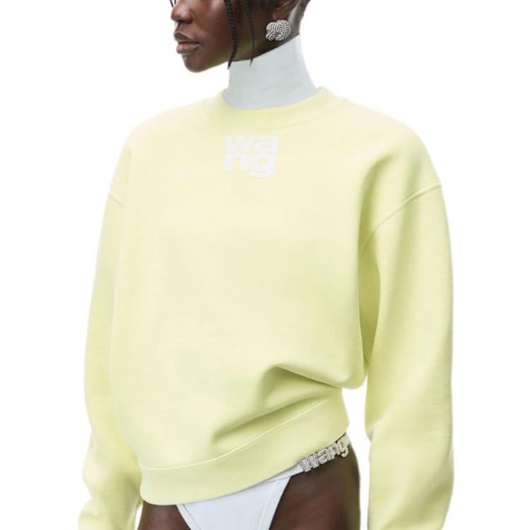 Purchase (W) 亚历山大王FW21女士针织结构圆领卫衣浅黄色 4CC3211258-733