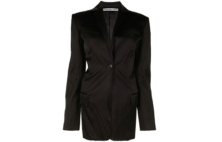 (Women) Alexander Wang FW21 Tailored Satin Blazer Black 1WC2212274-001 圖 2