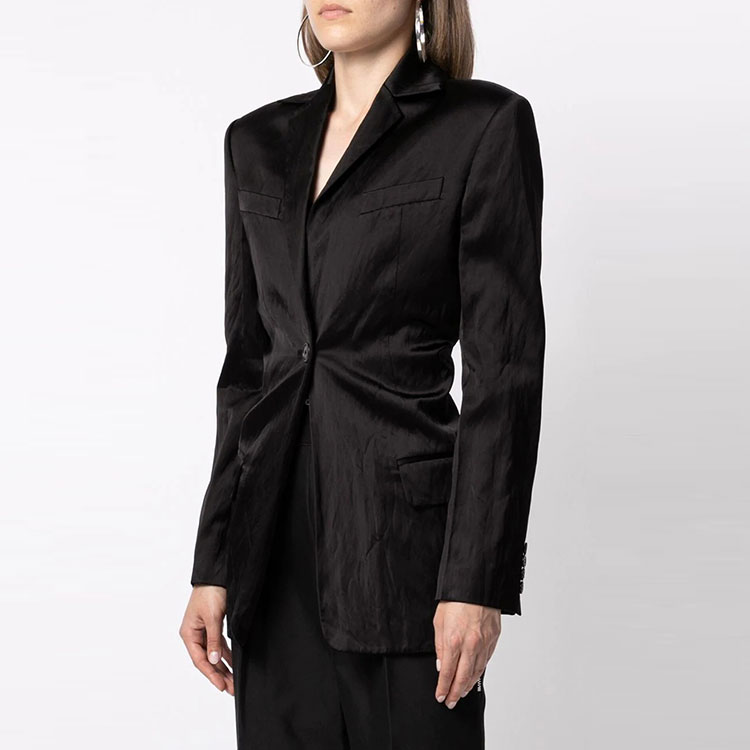 (Women) Alexander Wang FW21 Tailored Satin Blazer Black 1WC2212274-001 圖 4