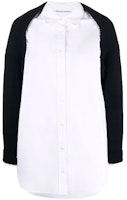(Women) Alexander Wang FW21 White Oversized Layered Long-Sleeve Shirt. 4KC4211002-965 (Women) Alexander Wang FW21 White Oversized Layered Long-Sleeve Shirt. 4KC4211002-965