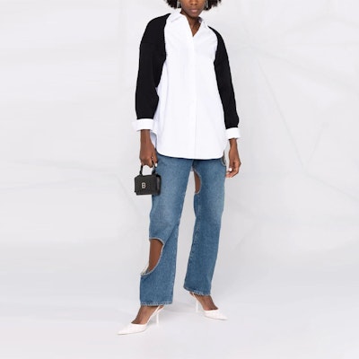 (W) Alexander Wang Kemeja Lengan Panjang Putih Oversized Layered FW21. 4KC4211002-965 Lookbook (W) Alexander Wang Kemeja Lengan Panjang Putih Oversized Layered FW21. 4KC4211002-965