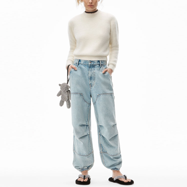 Lookbook (W) アレキサンダーワン FW21 ホワイト スリムフィット クルーネック プルオーバー セーター 4KC4211036-106