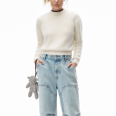 (W) アレキサンダーワン FW21 ホワイト スリムフィット クルーネック プルオーバー セーター 4KC4211036-106 Purchase (W) アレキサンダーワン FW21 ホワイト スリムフィット クルーネック プルオーバー セーター 4KC4211036-106