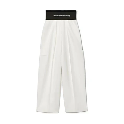 (Women) Alexander Wang FW21 Wide-Leg Pants with Waist Logo. 1WC2214357-110