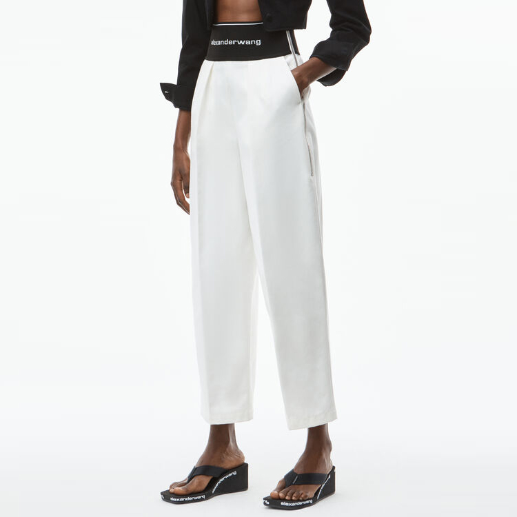 Purchase (W) Seluar Wide-Leg Alexander Wang FW21 dengan Logo Pinggang. 1WC2214357-110