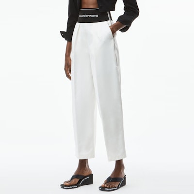 (W) Seluar Wide-Leg Alexander Wang FW21 dengan Logo Pinggang. 1WC2214357-110 Purchase (W) Seluar Wide-Leg Alexander Wang FW21 dengan Logo Pinggang. 1WC2214357-110