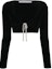 Buy (W) 알렉산더 왕 FW22 블랙 크리스탈 장식 니트 크롭 가디건. 1KC1233033-001