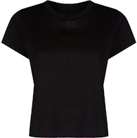 (Women) Alexander Wang FW22 Black Logo Embroidered Crewneck Regular T-Shirt. 4CC3221358-001 (Women) Alexander Wang FW22 Black Logo Embroidered Crewneck Regular T-Shirt. 4CC3221358-001