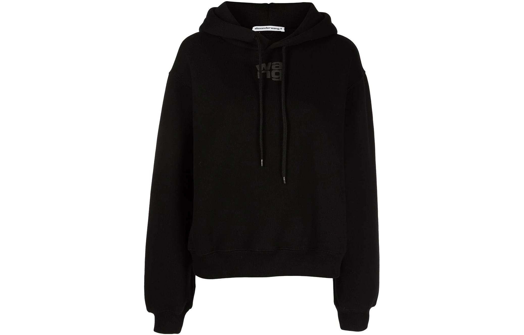 (Women) Alexander Wang FW22  Black Logo Hoodie Pullover Sweatshirt 4CC3222069-001