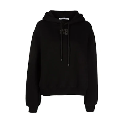 (Women) Alexander Wang FW22 Black Logo Hoodie Pullover Sweatshirt 4CC3222069-001