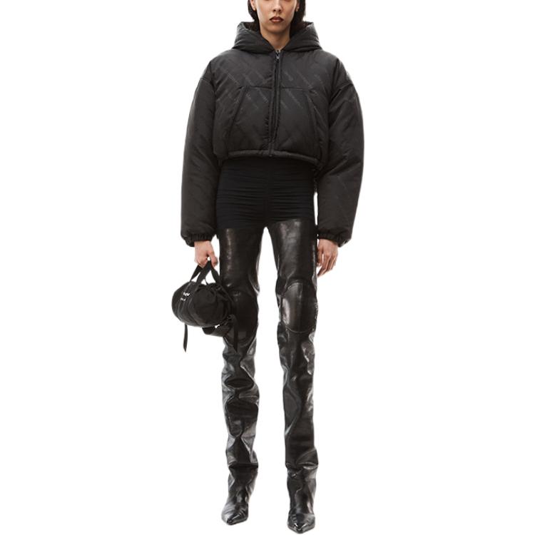 Lookbook (W) Alexander Wang FW22 Jaket Logo Jacquard Hitam. 1WC4222408-001