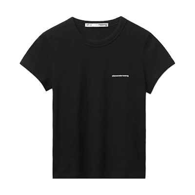 (Women) Alexander Wang FW22 Black Logo Print Crewneck T-Shirt. 1CC2221634-001