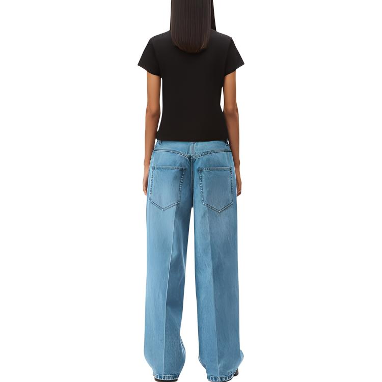 Lookbook (W) Alexander Wang FW22 Kaos Hitam Logo Print Crewneck. 1CC2221634-001