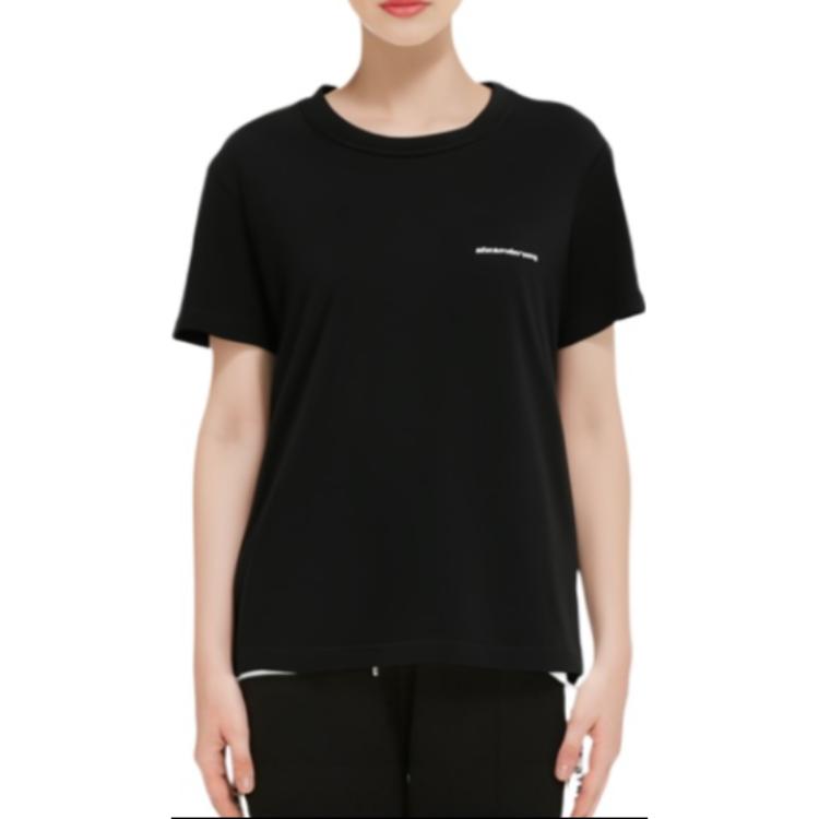 Details for (W) Alexander Wang FW22 Kaos Hitam Logo Print Crewneck. 1CC2221634-001