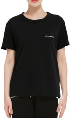 (W) Alexander Wang FW22 Kaos Hitam Logo Print Crewneck. 1CC2221634-001 Details for (W) Alexander Wang FW22 Kaos Hitam Logo Print Crewneck. 1CC2221634-001