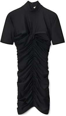 (W) アレキサンダー ワン FW22 ブラック ルーシュド フィット クルーネック ワンピース 4CC3226193-001 Buy (W) アレキサンダー ワン FW22 ブラック ルーシュド フィット クルーネック ワンピース 4CC3226193-001