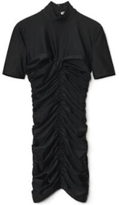 (W) アレキサンダー ワン FW22 ブラック ルーシュド フィット クルーネック ワンピース 4CC3226193-001 Order (W) アレキサンダー ワン FW22 ブラック ルーシュド フィット クルーネック ワンピース 4CC3226193-001