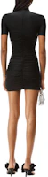 Purchase (Women) Alexander Wang FW22 Black Ruched Fitted Casual Crewneck Short Sleeve Dress 4CC3226193-001