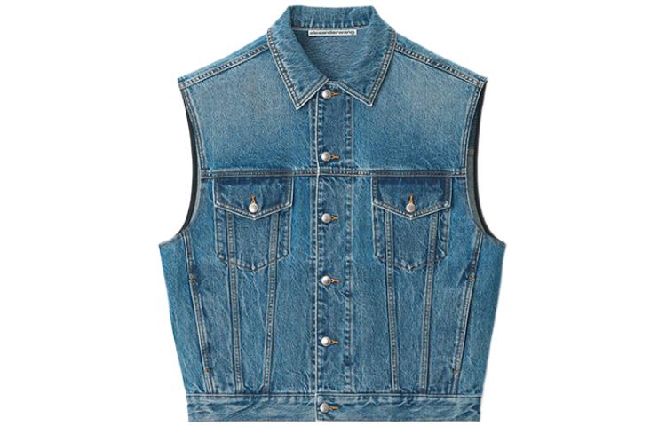 Order (Women) Alexander Wang FW22  Blue Denim Vest Single-Breasted Solid Color. 1WC4222302-473