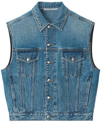 (Women) Alexander Wang FW22 Blue Denim Vest Single-Breasted Solid Color. 1WC4222302-473 Order (Women) Alexander Wang FW22 Blue Denim Vest Single-Breasted Solid Color. 1WC4222302-473