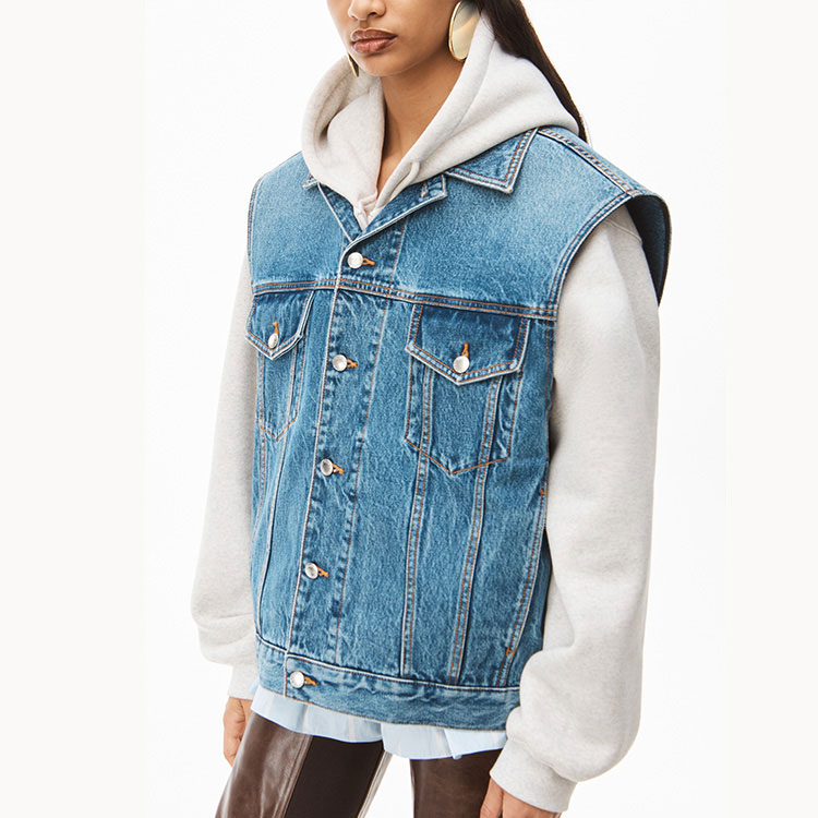 Purchase (Women) Alexander Wang FW22  Blue Denim Vest Single-Breasted Solid Color. 1WC4222302-473