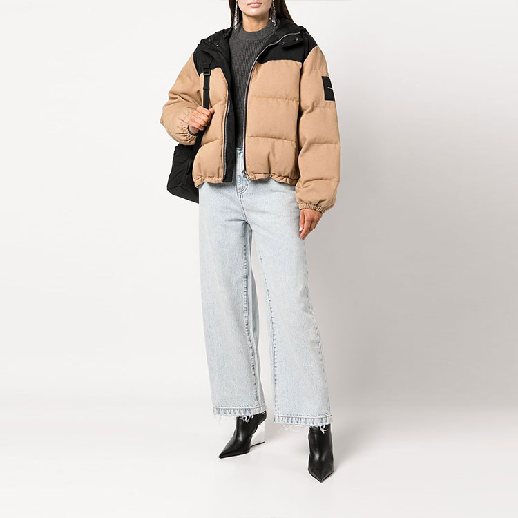 (Women) Alexander Wang FW22  Brown Logo Patch Colorblock Hoodie Jacket 4DC3222153-250 圖 3