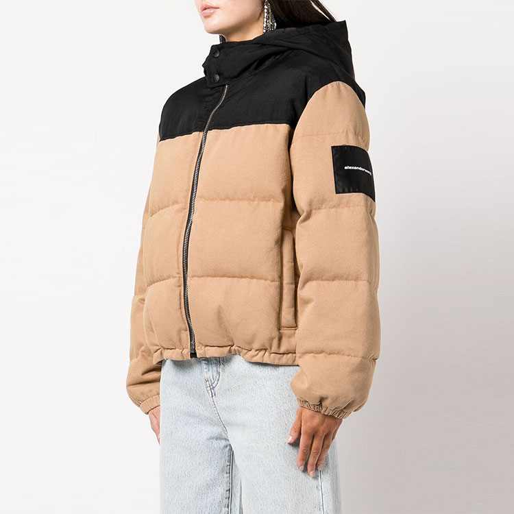 (Women) Alexander Wang FW22  Brown Logo Patch Colorblock Hoodie Jacket 4DC3222153-250 圖 5