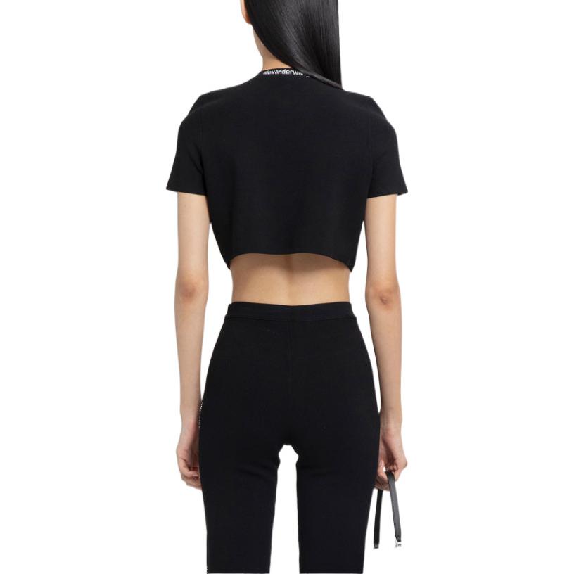 Shop (W) アレキサンダー ワン FW22 ジャカード ロゴ ニット クロップ カーディガン. 4KC3223018-001