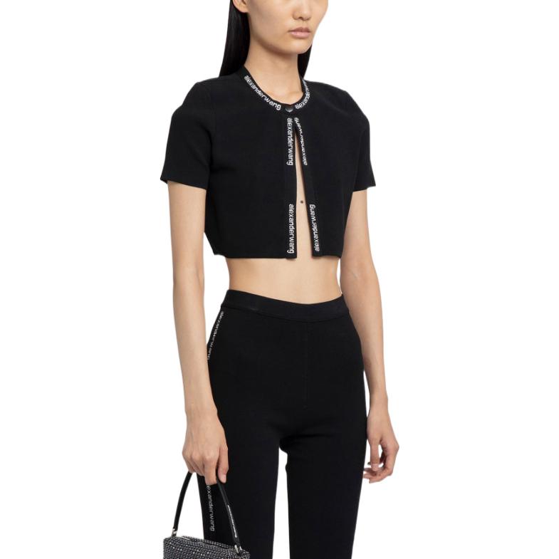 Purchase (W) アレキサンダー ワン FW22 ジャカード ロゴ ニット クロップ カーディガン. 4KC3223018-001