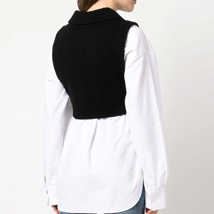 Shop (W) Alexander Wang FW22 Sweater Layered Colorblock Putih 4KC3221006-951