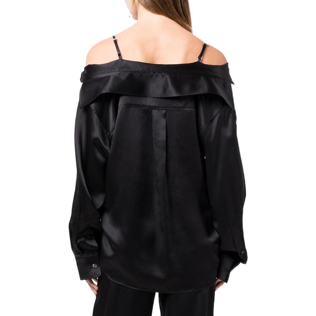 Shop (W) Alexander Wang FW22 黑色露肩長袖襯衫 4WC1231383-001