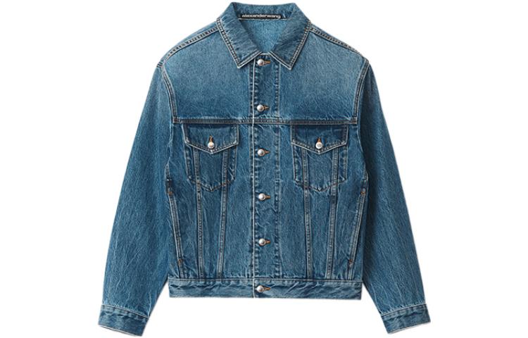 (Women) Alexander Wang FW22  Solid Color Denim Jacket Blue 1WC4222301-473