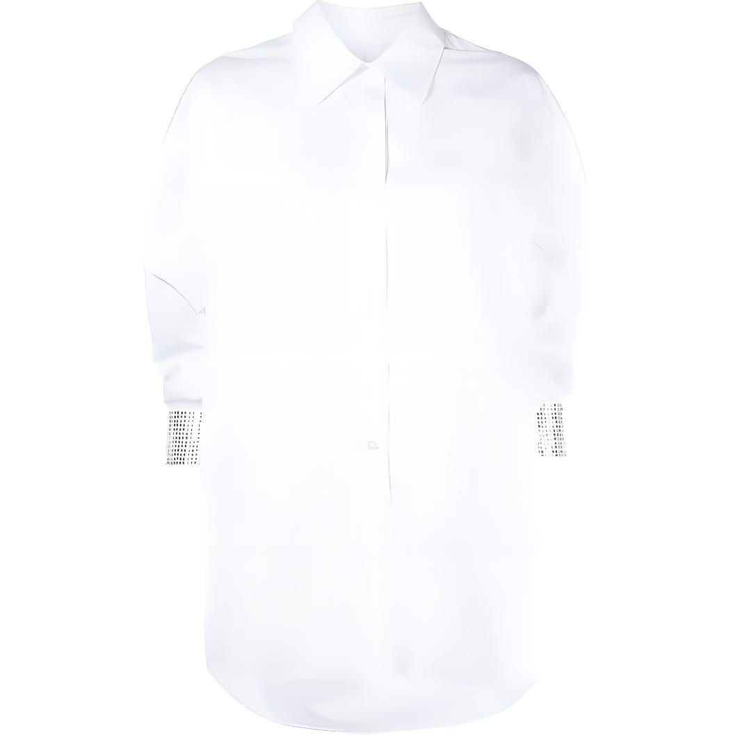 (Women) Alexander Wang FW22  Solid White Button-Up Long Sleeve Shirt. 1WC1231778-100