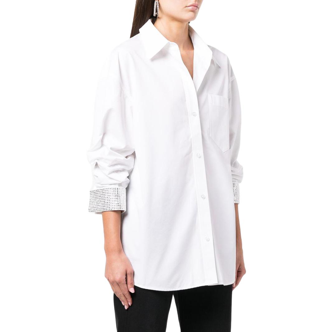 Purchase (Women) Alexander Wang FW22  Solid White Button-Up Long Sleeve Shirt. 1WC1231778-100