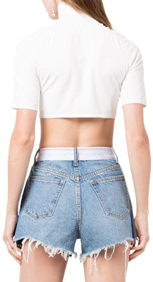 (Women) Alexander Wang FW22 White Cropped Turtleneck Short Sleeve Tee 4KC1231034-104 Shop (Women) Alexander Wang FW22 White Cropped Turtleneck Short Sleeve Tee 4KC1231034-104