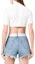 Shop (Women) Alexander Wang FW22 White Cropped Turtleneck Short Sleeve Tee 4KC1231034-104