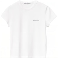 (Women) Alexander Wang FW22 White Letter Print Crew Neck T-Shirt 1CC2221634-100 (Women) Alexander Wang FW22 White Letter Print Crew Neck T-Shirt 1CC2221634-100