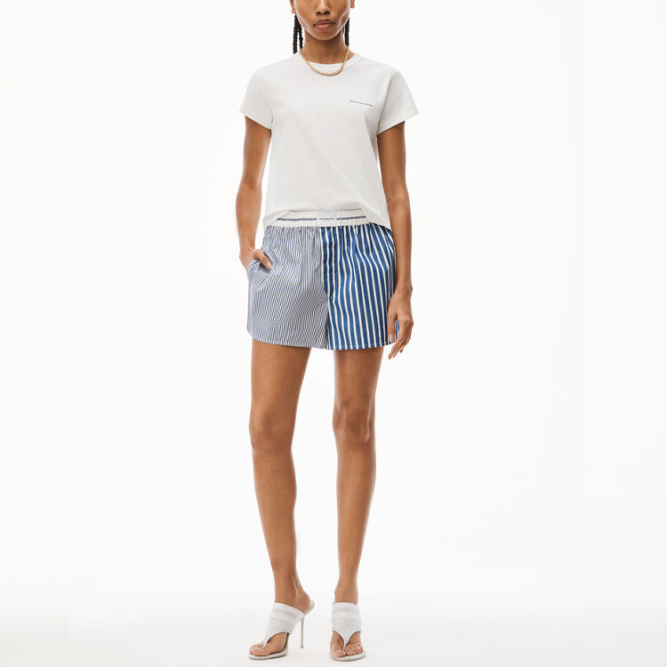 Shop (W) Alexander Wang FW22 Camiseta Blanca Estampado Letras Cuello Redondo 1CC2221634-100