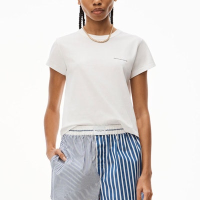 (W) Alexander Wang FW22 Camiseta Blanca Estampado Letras Cuello Redondo 1CC2221634-100 Purchase (W) Alexander Wang FW22 Camiseta Blanca Estampado Letras Cuello Redondo 1CC2221634-100