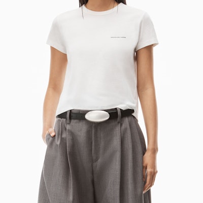 (W) Alexander Wang FW22 Camiseta Blanca Estampado Letras Cuello Redondo 1CC2221634-100 Sizing (W) Alexander Wang FW22 Camiseta Blanca Estampado Letras Cuello Redondo 1CC2221634-100