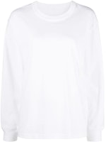 (Women) Alexander Wang FW22 White Logo Embroidered Long Sleeve Sweatshirt. 4CC3221356-100 (Women) Alexander Wang FW22 White Logo Embroidered Long Sleeve Sweatshirt. 4CC3221356-100