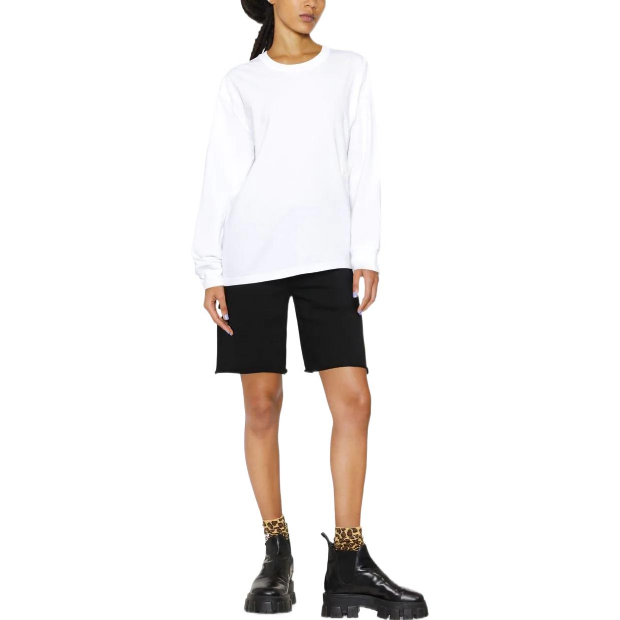 Lookbook (Women) Alexander Wang FW22  White Logo Embroidered Long Sleeve Sweatshirt. 4CC3221356-100
