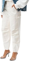 (Women) Alexander Wang FW22 White Mid-Rise Casual Cargo Pants. 4DC4224232120 (Women) Alexander Wang FW22 White Mid-Rise Casual Cargo Pants. 4DC4224232120
