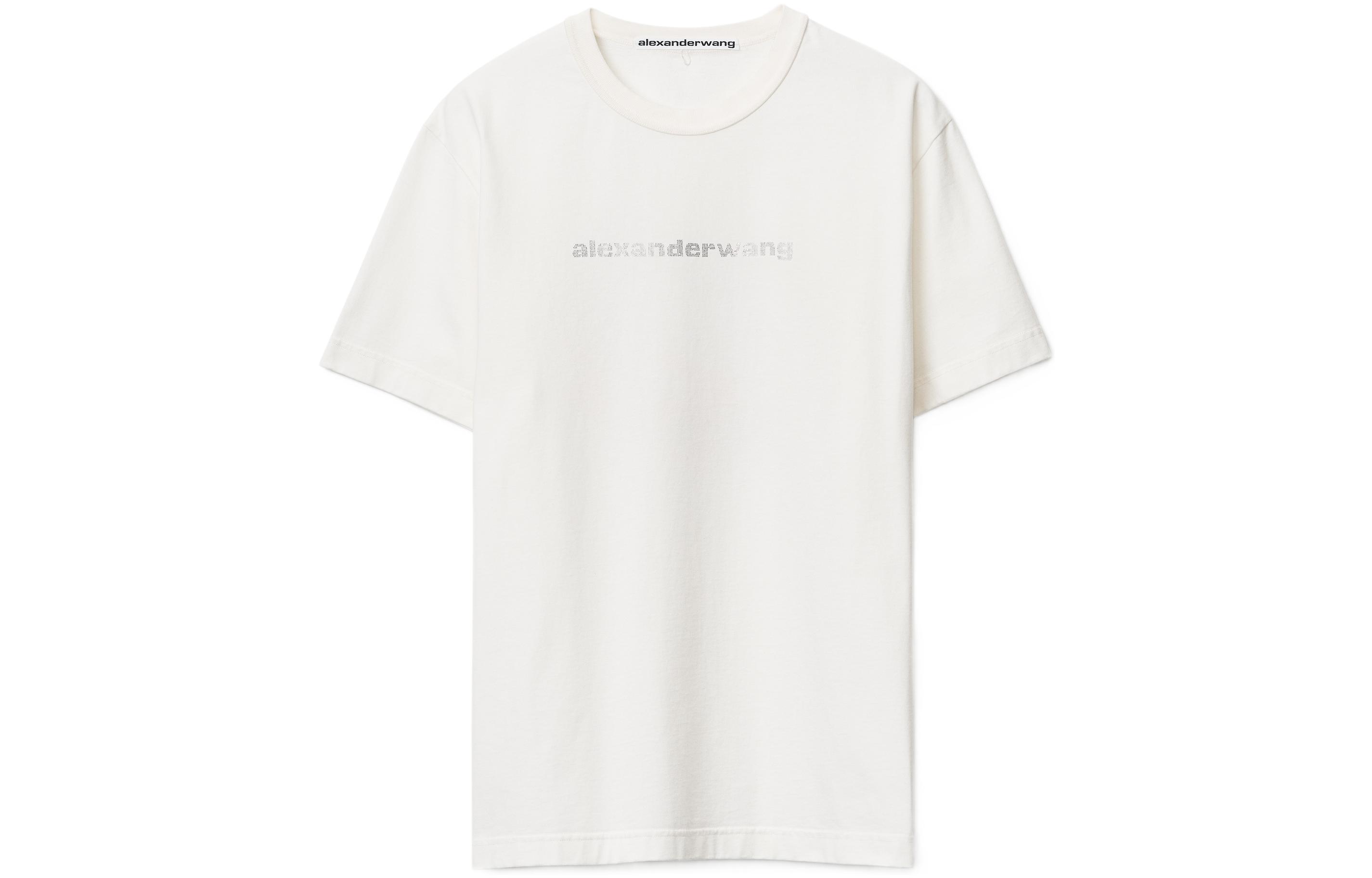 (Women) Alexander Wang FW22  White Oversized Letter Print Crewneck T-Shirt. UCC4221557-110