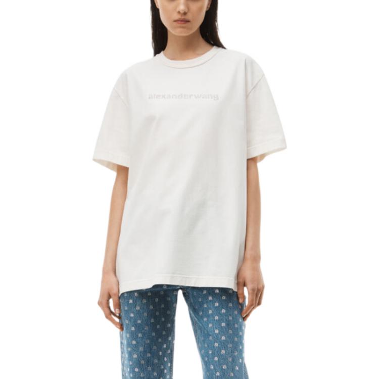(Women) Alexander Wang FW22  White Oversized Letter Print Crewneck T-Shirt. UCC4221557-110 圖 5