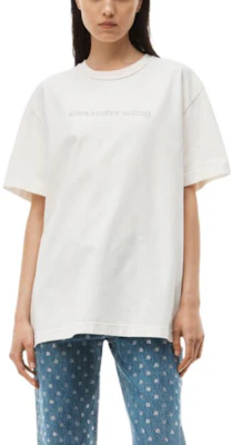 (Women) Alexander Wang FW22 White Oversized Letter Print Crewneck T-Shirt. UCC4221557-110 Purchase (Women) Alexander Wang FW22 White Oversized Letter Print Crewneck T-Shirt. UCC4221557-110