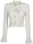 Order (Women) Alexander Wang FW22 White Ruched Ruffle Cropped Slim Jacket Long Sleeve 1CC32-2237-2120